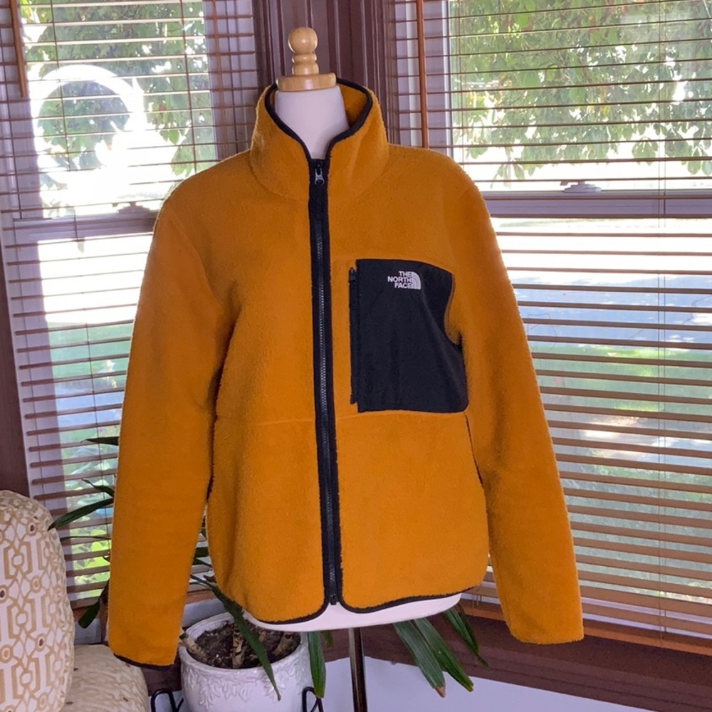 The North Face XL brownish/orange fleece zippered jacket